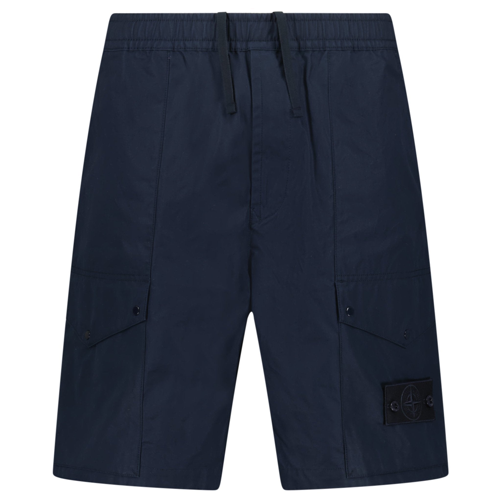 Stone Island All-Weather Cotton Canvas Ghost Cargo Shorts in Navy
