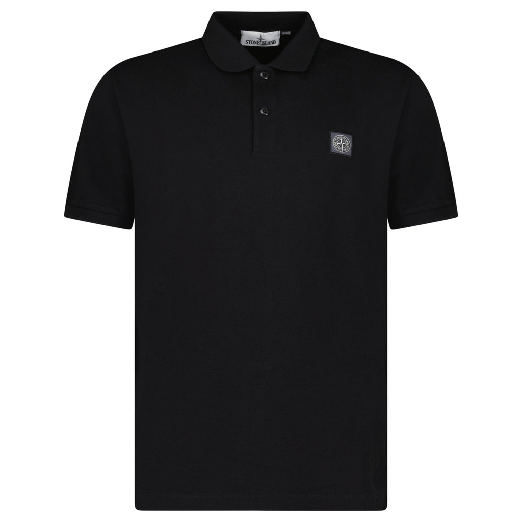 Stone Island Compass Badge Polo T-Shirt Regular Fit Black