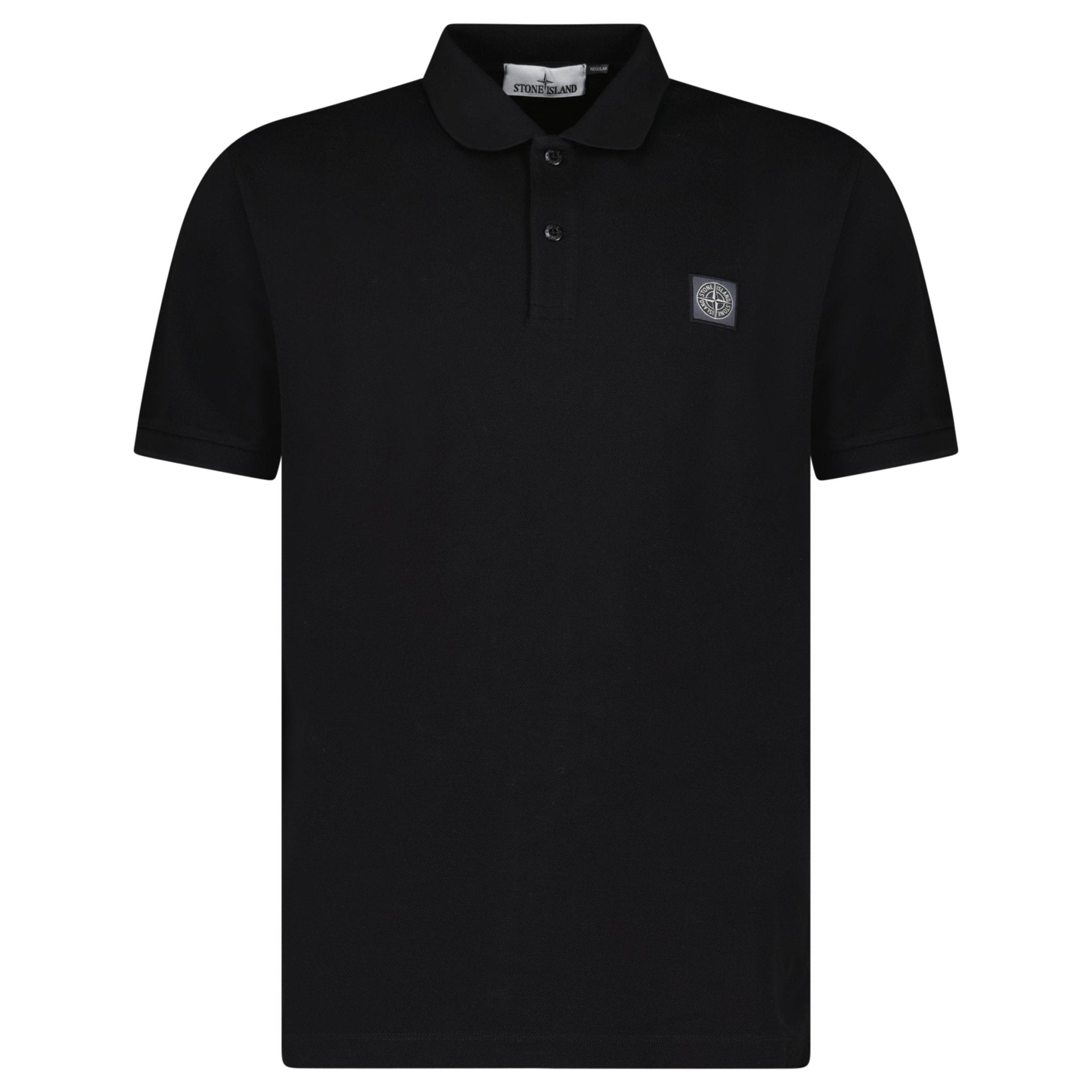 Stone Island Compass Badge Polo T-Shirt Regular Fit Black