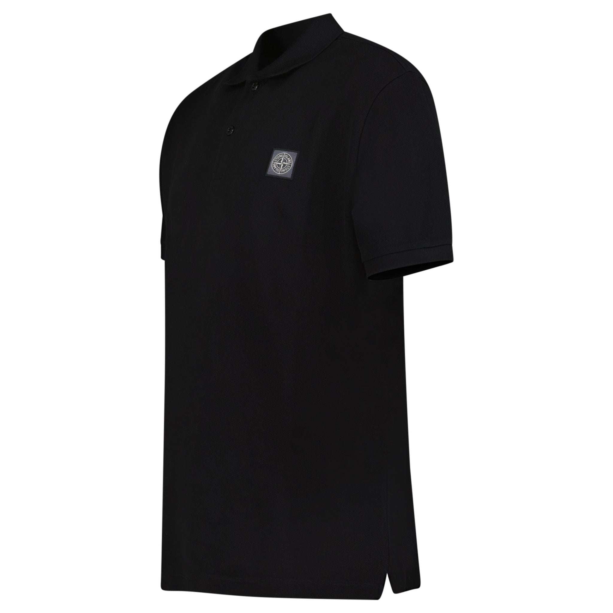 Stone Island Compass Badge Polo T-Shirt Regular Fit Black
