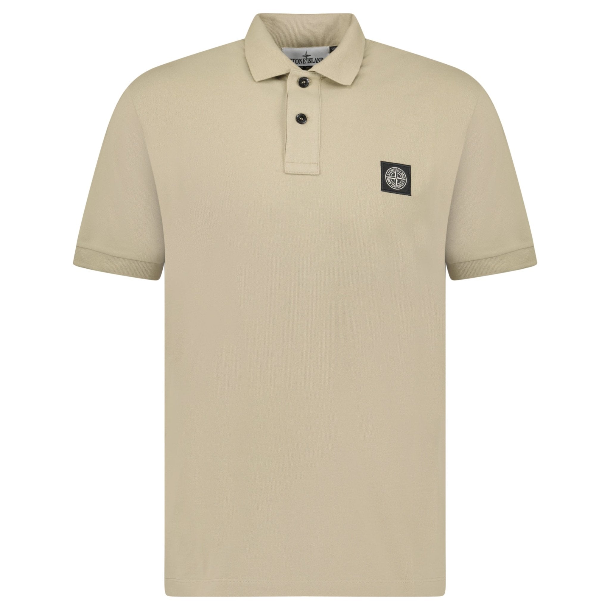 Stone Island Compass Badge Polo T-Shirt Slim Fit Desert
