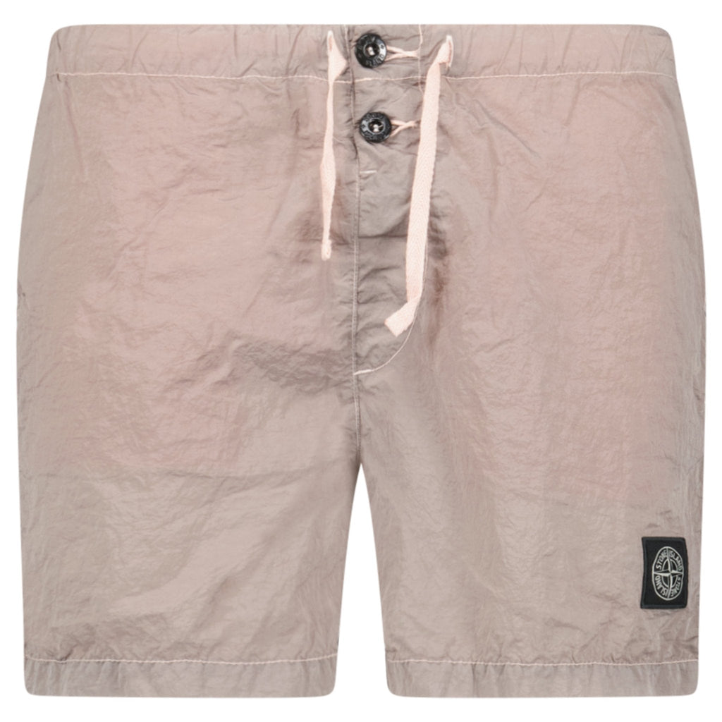 Stone Island Compass Button Chrome Swim Shorts Antique Rose