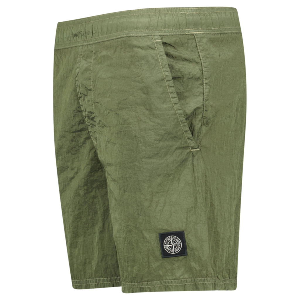 Stone Island Compass Chrome Swim Shorts Military Green