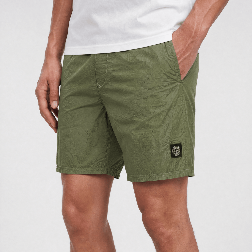 Stone Island Compass Chrome Swim Shorts Military Green