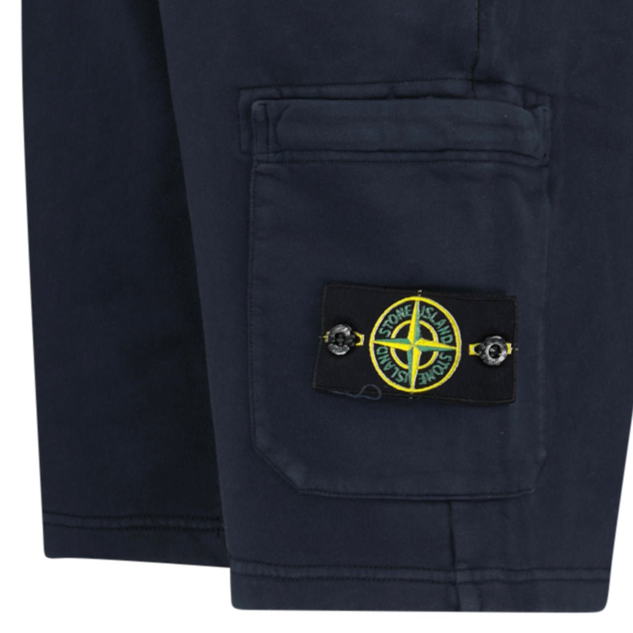 Stone Island Fleece Bermuda Cotton Shorts in Navy