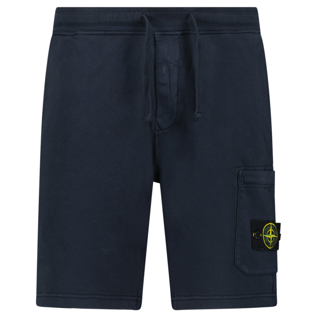 Stone Island Fleece Bermuda Cotton Shorts in Navy