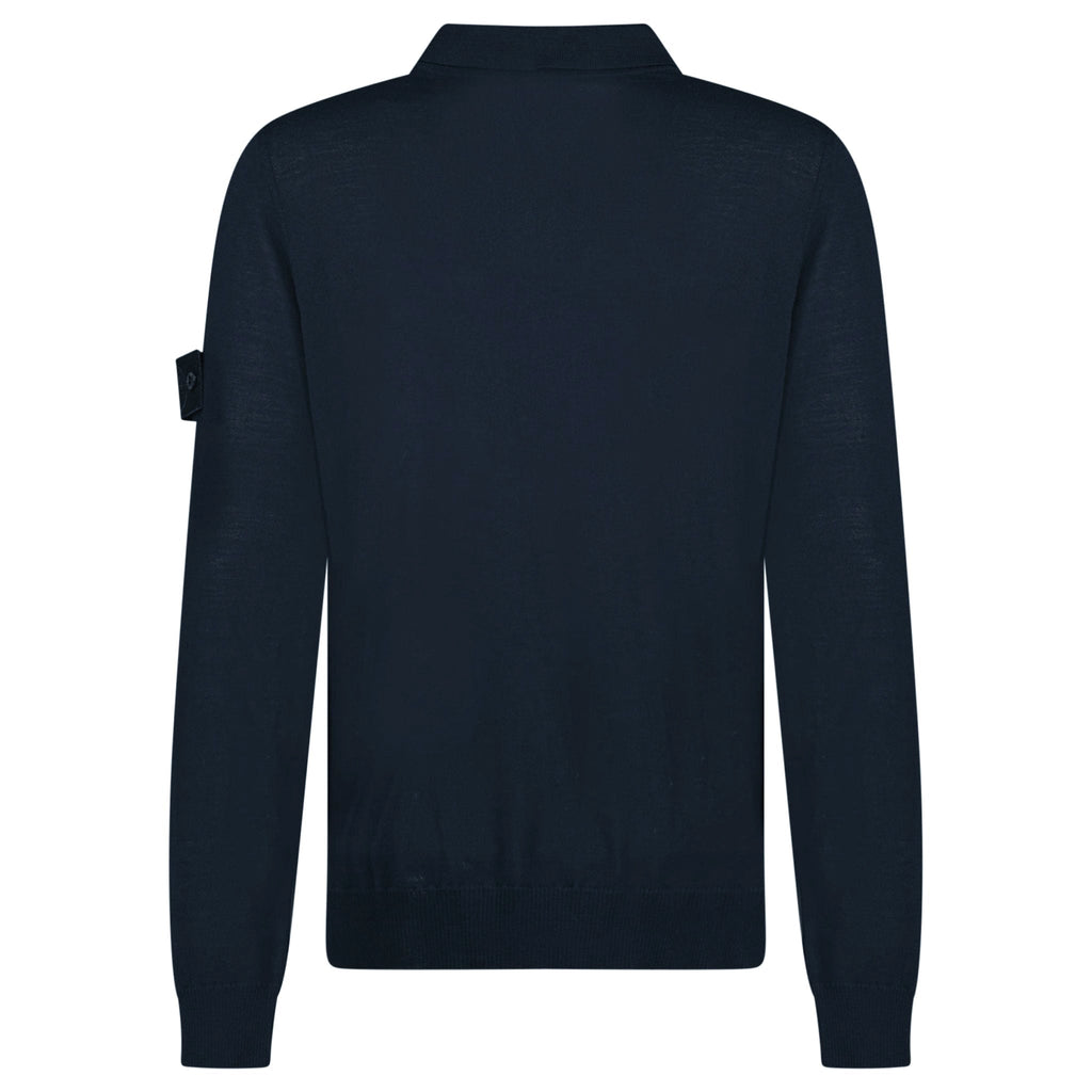 Stone Island Ghost Wool Polo-Shirt Navy