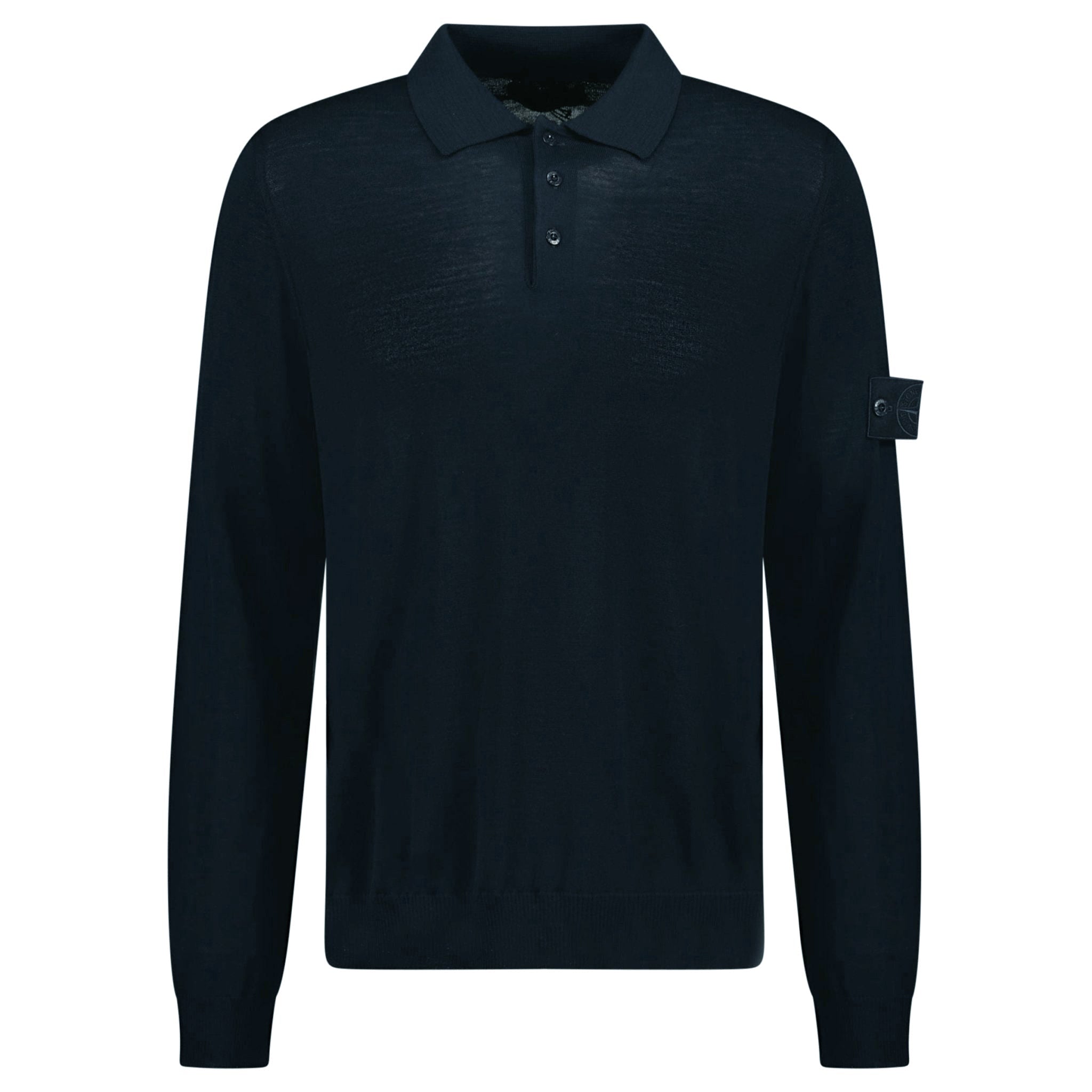 Stone Island Ghost Wool Polo-Shirt Navy