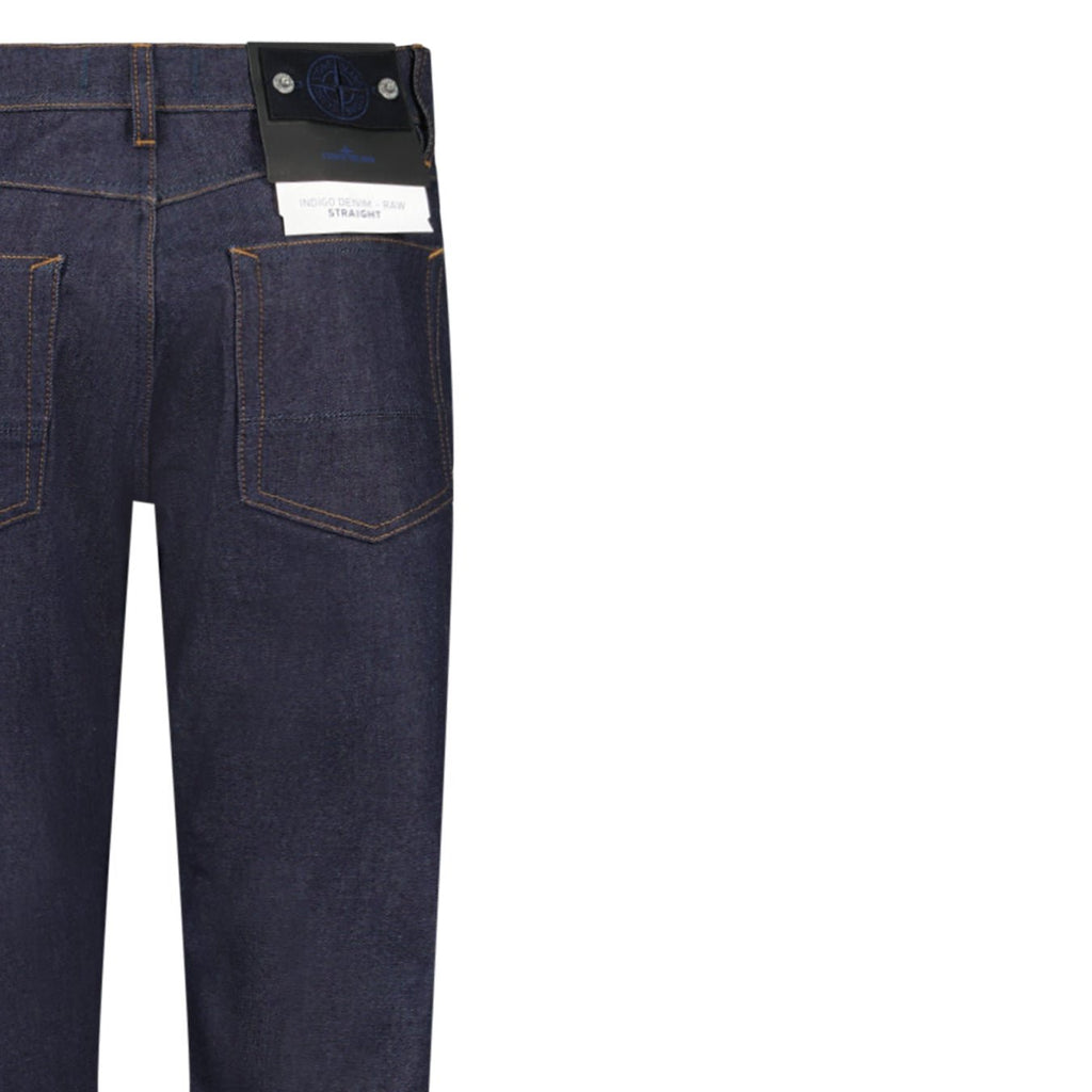 Stone Island Indigo Denim-Raw Jeans in Blue