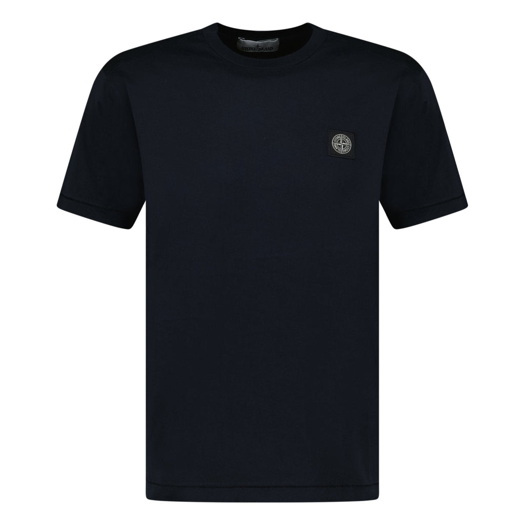 Stone Island Logo Patch Cotton T-Shirt Navy