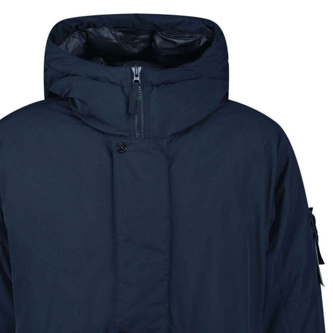 Stone Island Micro Twill Long Parka in Navy