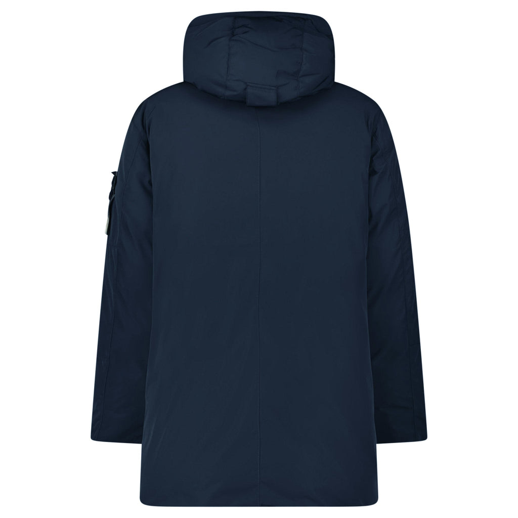 Stone Island Micro Twill Long Parka in Navy