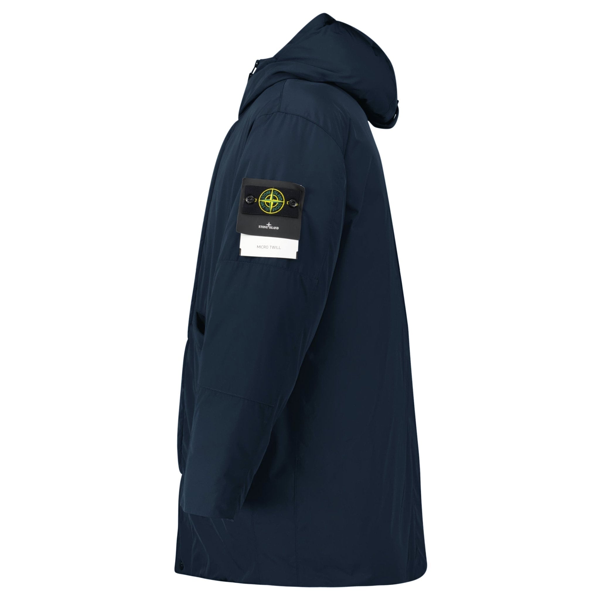 Stone Island Micro Twill Long Parka in Navy