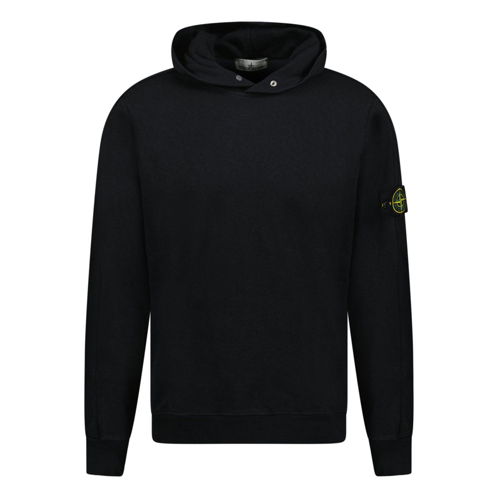Stone Island 'Old' Treatment Hooded Sweatshirt In Black