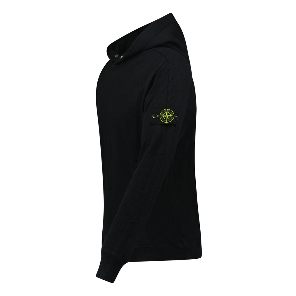 Stone Island 'Old' Treatment Hooded Sweatshirt In Black