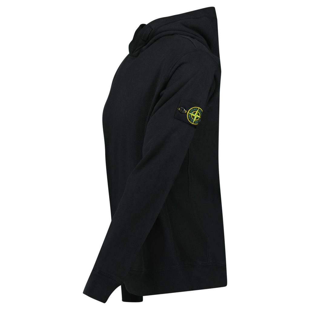 Stone Island 'Old' Treatment Hooded Sweatshirt In Black