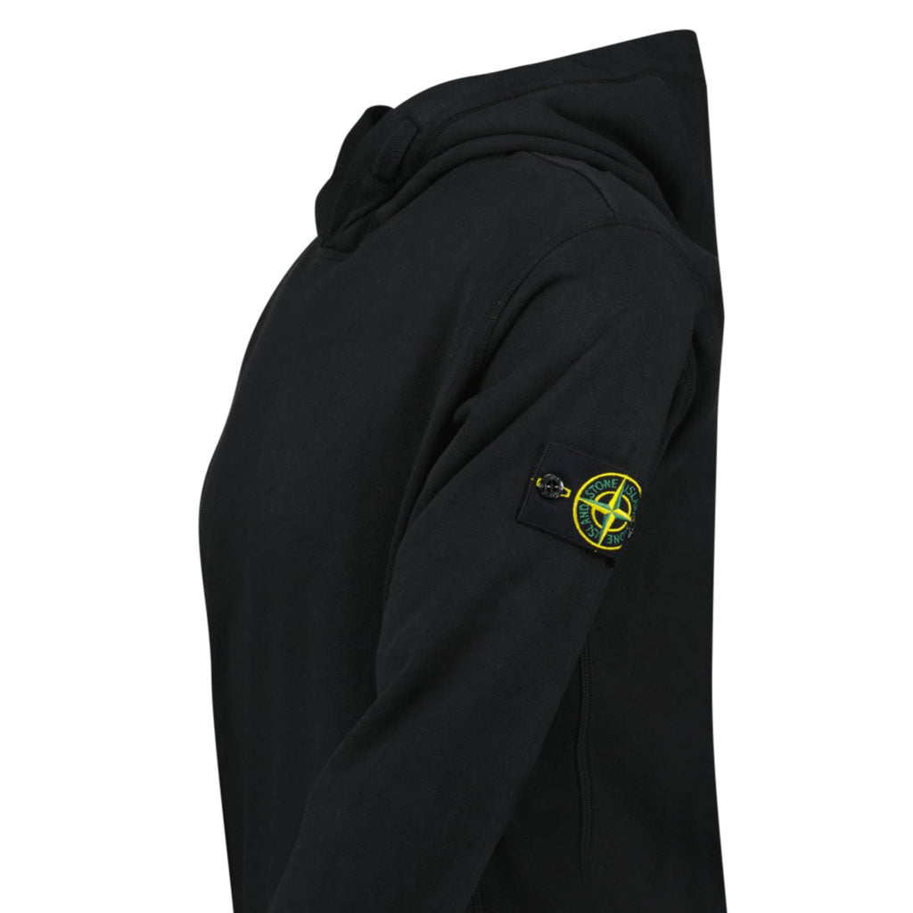 Stone Island 'Old' Treatment Hooded Sweatshirt In Black