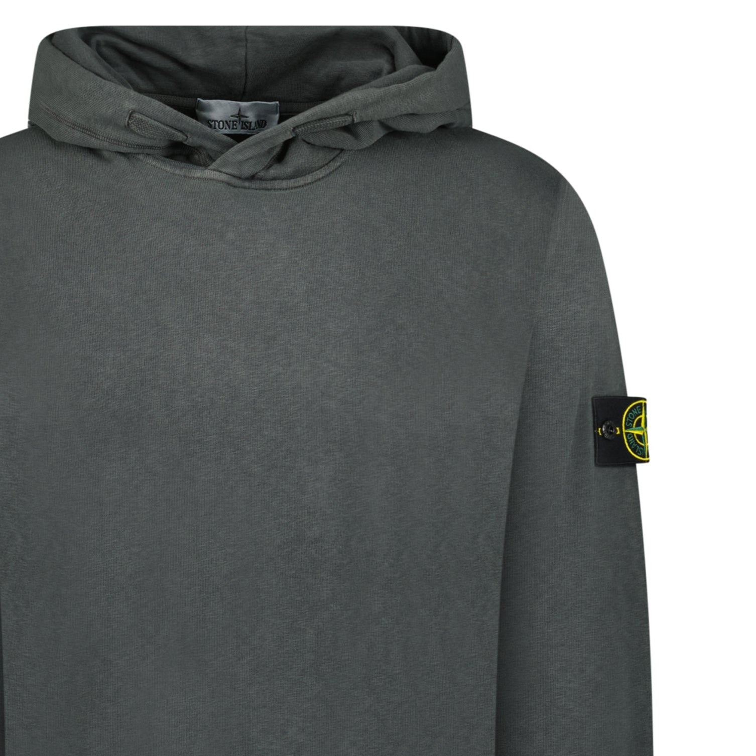 Stone Island 'Old' Treatment Hooded Sweatshirt In Charcoal Grey
