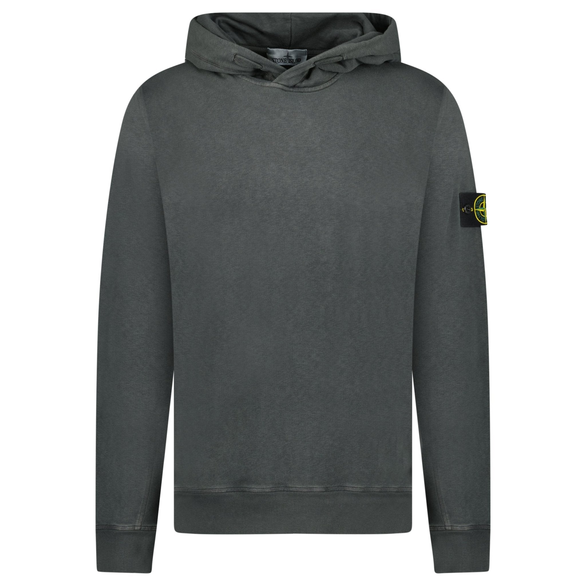 Stone Island 'Old' Treatment Hooded Sweatshirt In Charcoal Grey
