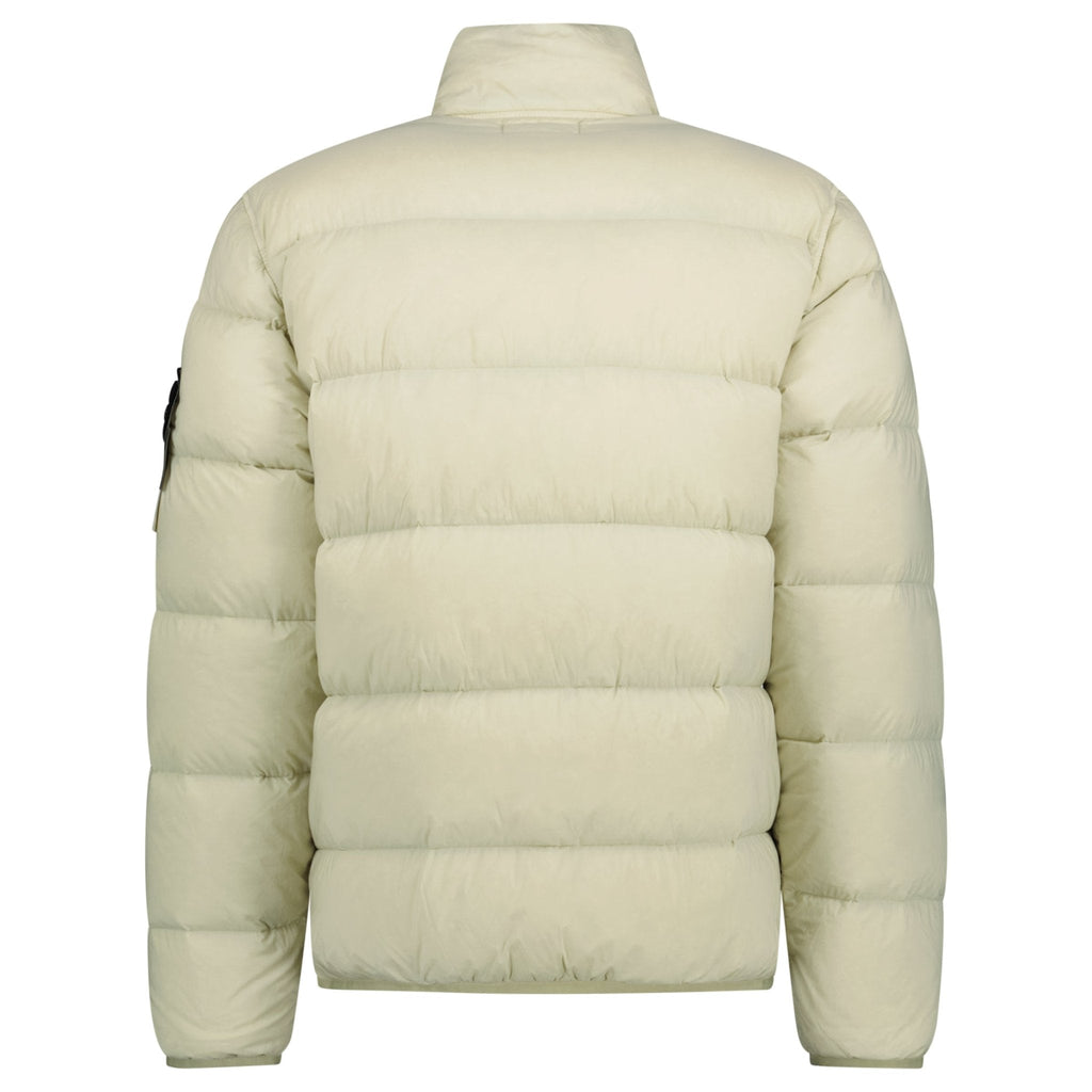 Stone Island Puffer Jacket In Seamless Tunnel Nylon Off-White