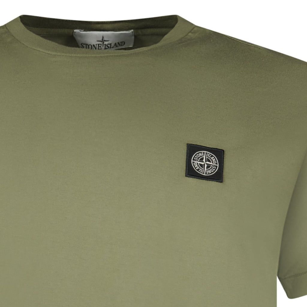 Stone Island Slim-Fit Short-Sleeve T-Shirt With Compass Patch Military Green