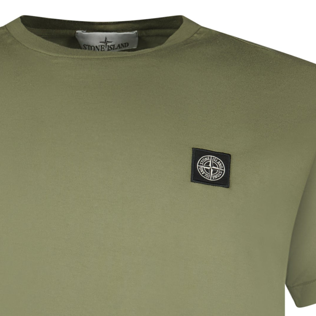 Stone Island Slim-Fit Short-Sleeve T-Shirt With Compass Patch Military Green