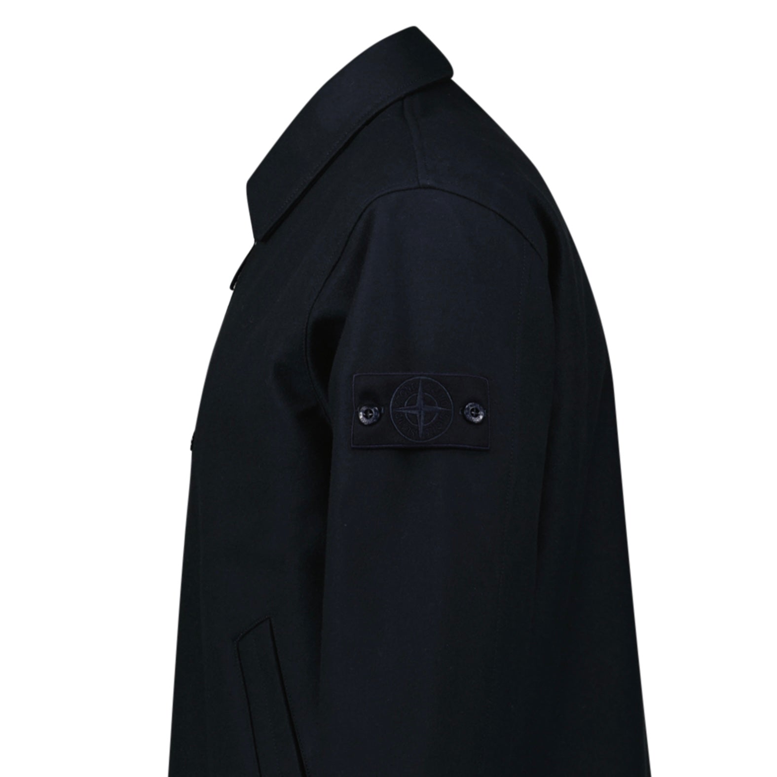 Stone Island Ghost Zip-Up Overshirt in Navy