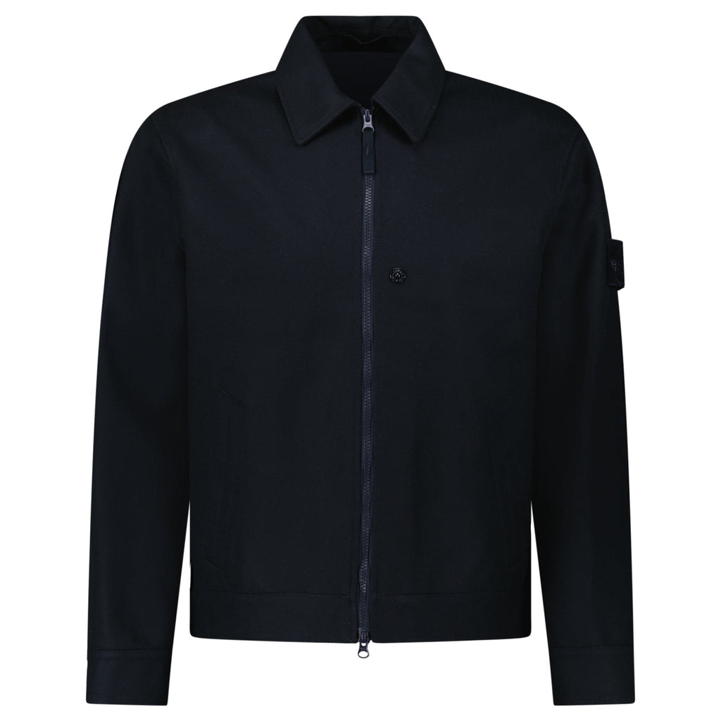 Stone Island Ghost Zip-Up Overshirt in Navy