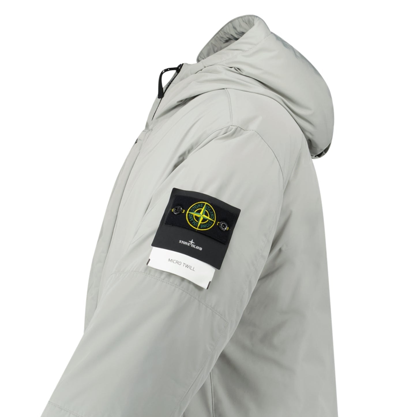 Stone Island Micro Twill Hooded Long Parka in Pearl Grey
