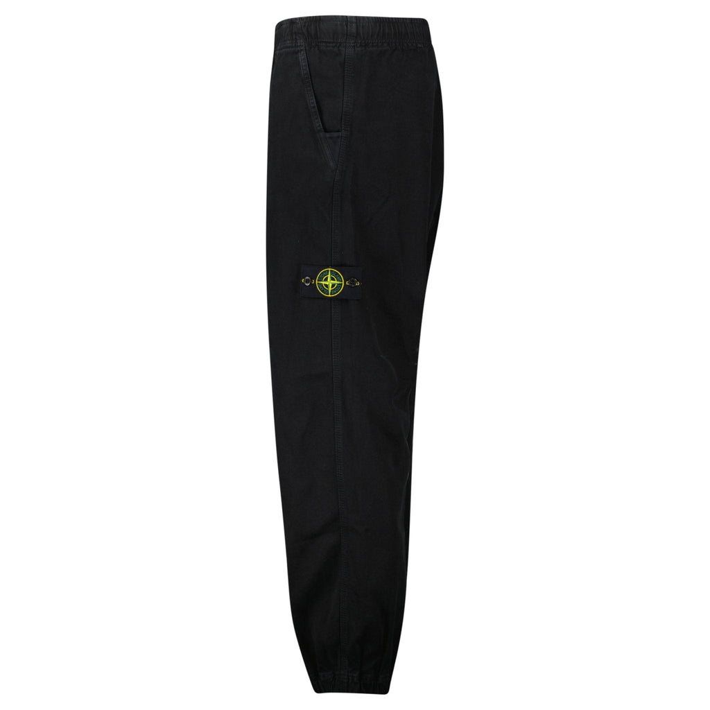 Stone Island Organic Panama Cotton 'Old' Effect Cargo Black