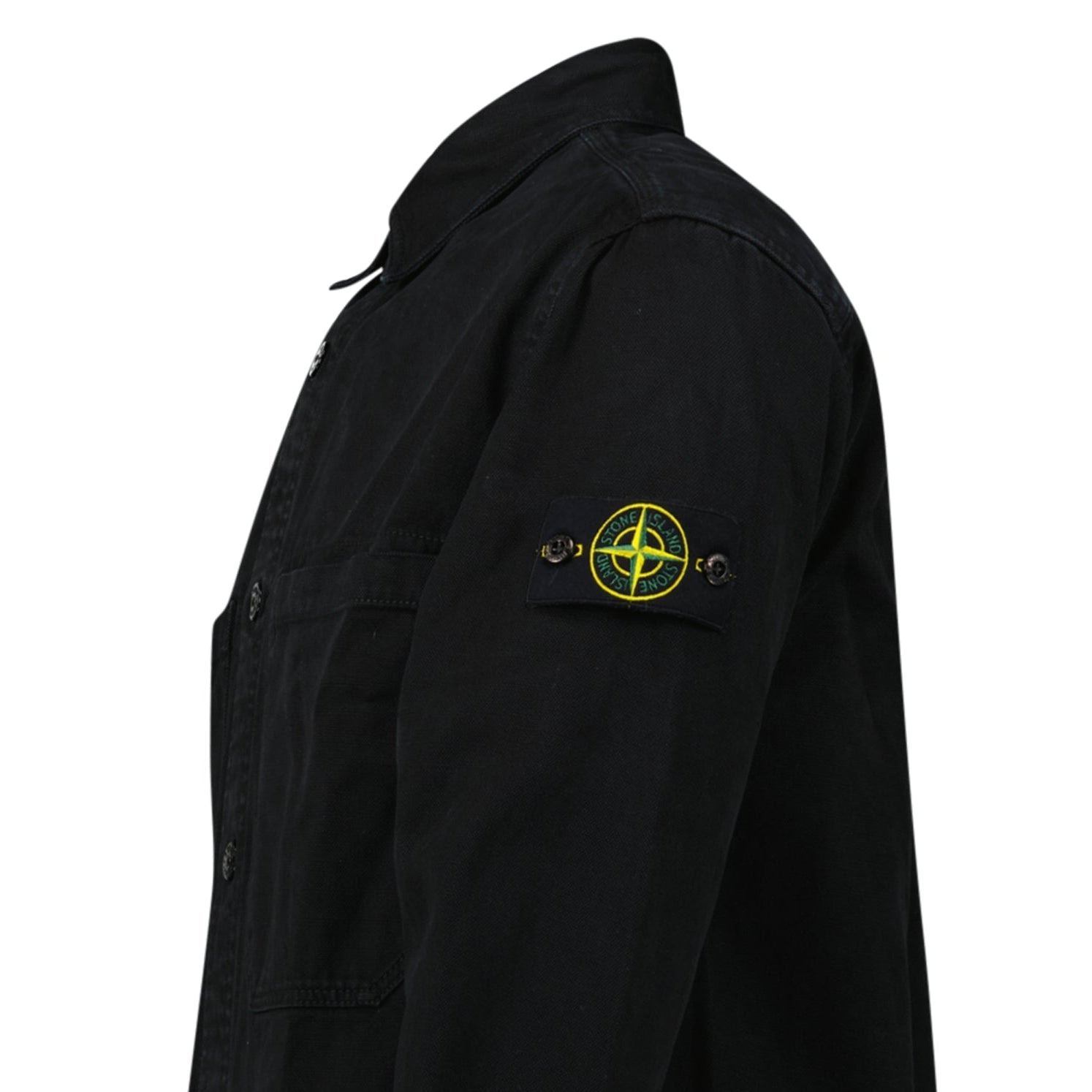 Stone Island Panama Cotton Overshirt in Black