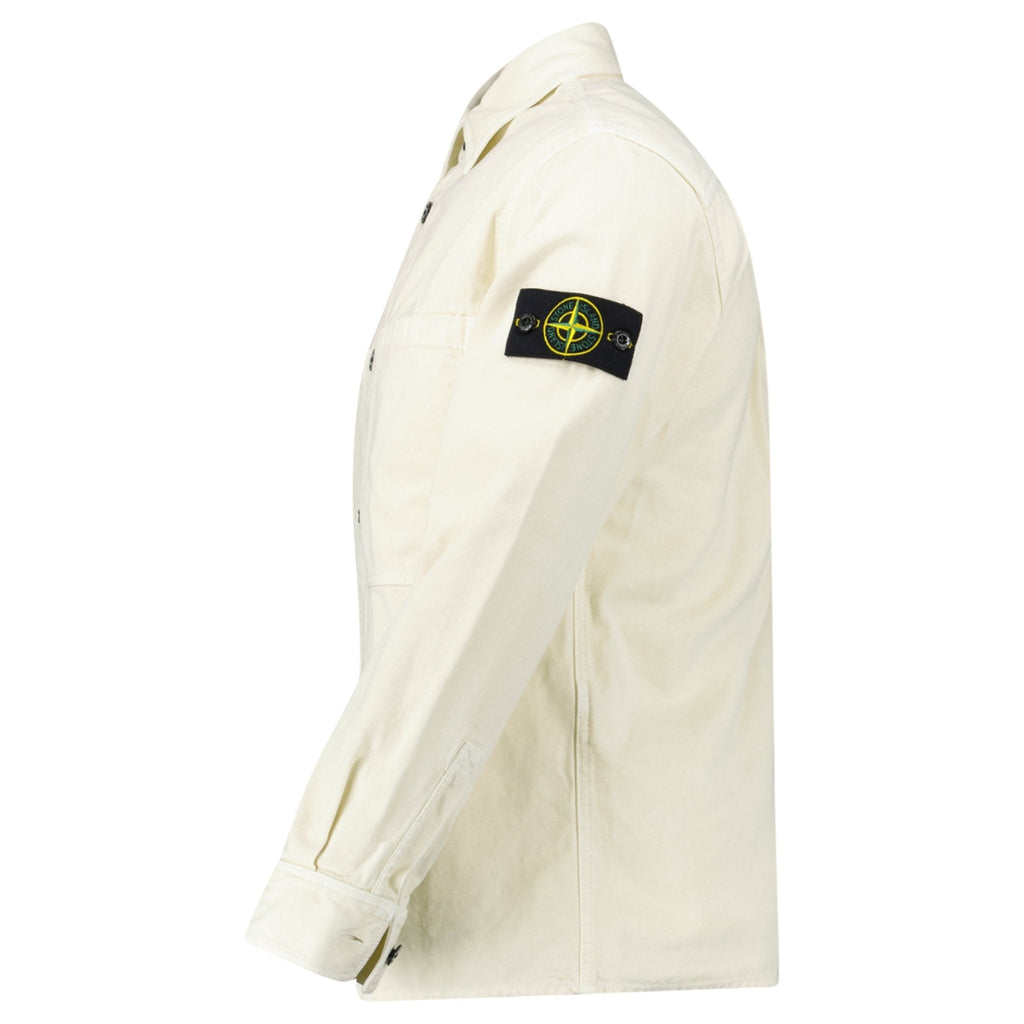 Stone Island Panama Cotton Overshirt in Ivory