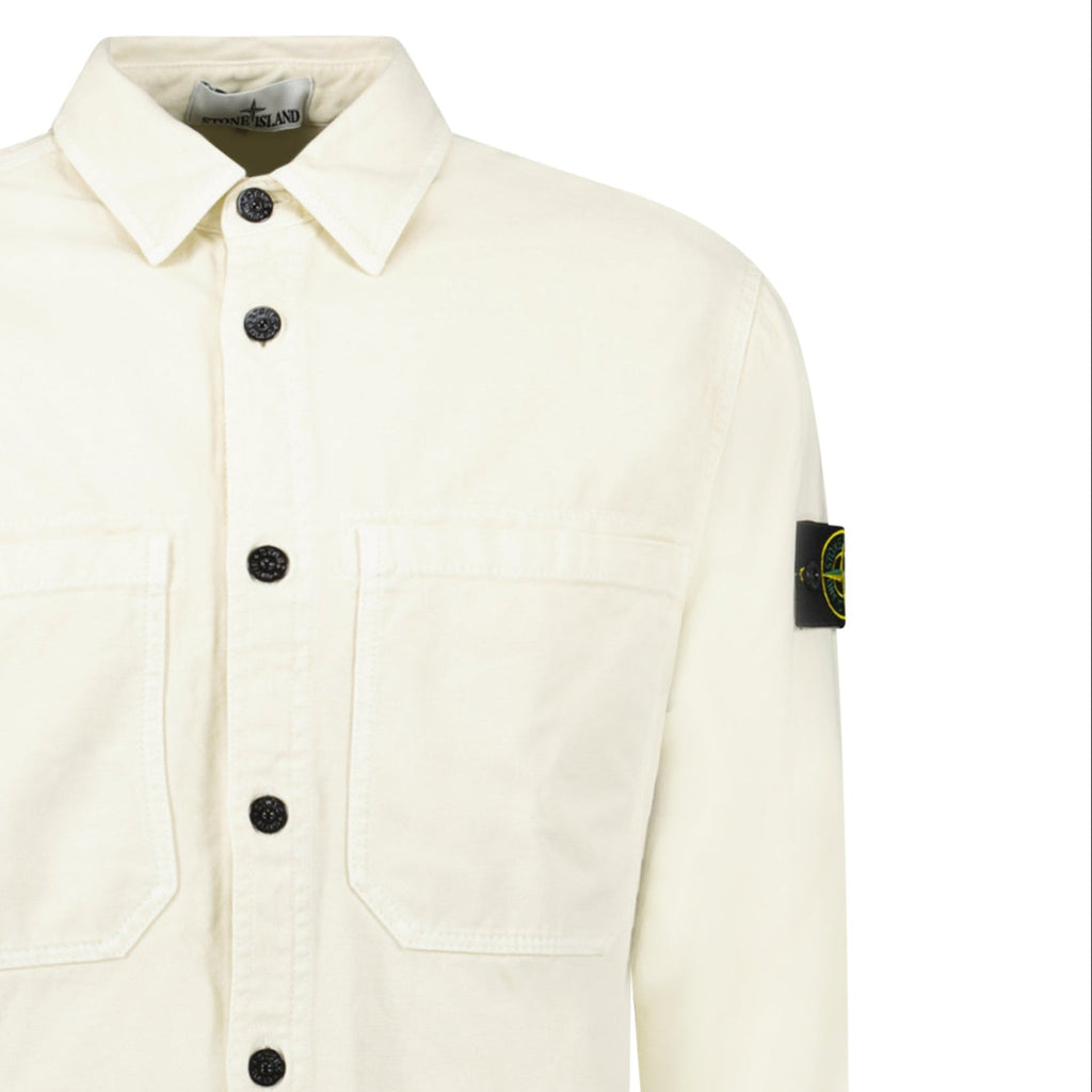 Stone Island Panama Cotton Overshirt in Ivory