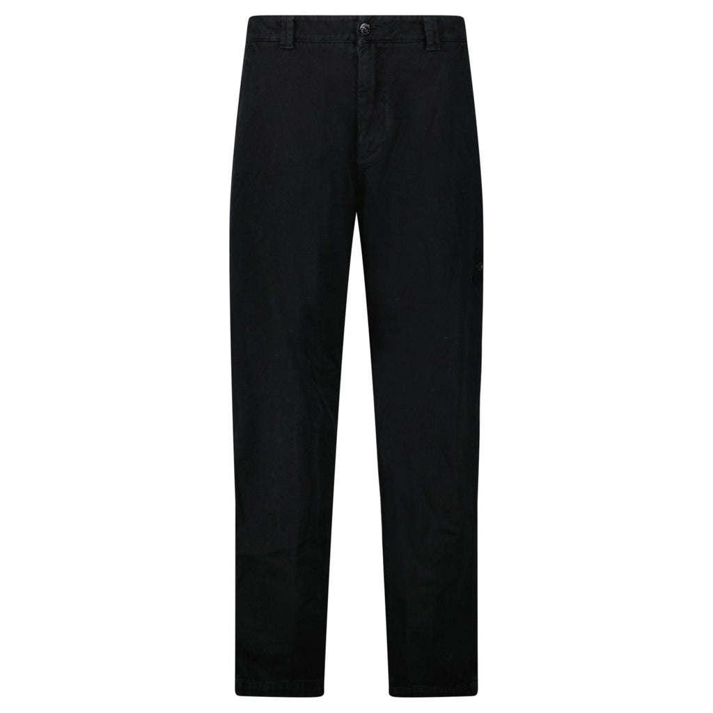 Stone Island's Broken Twill 'Old' Effect Cargo Pants in Black