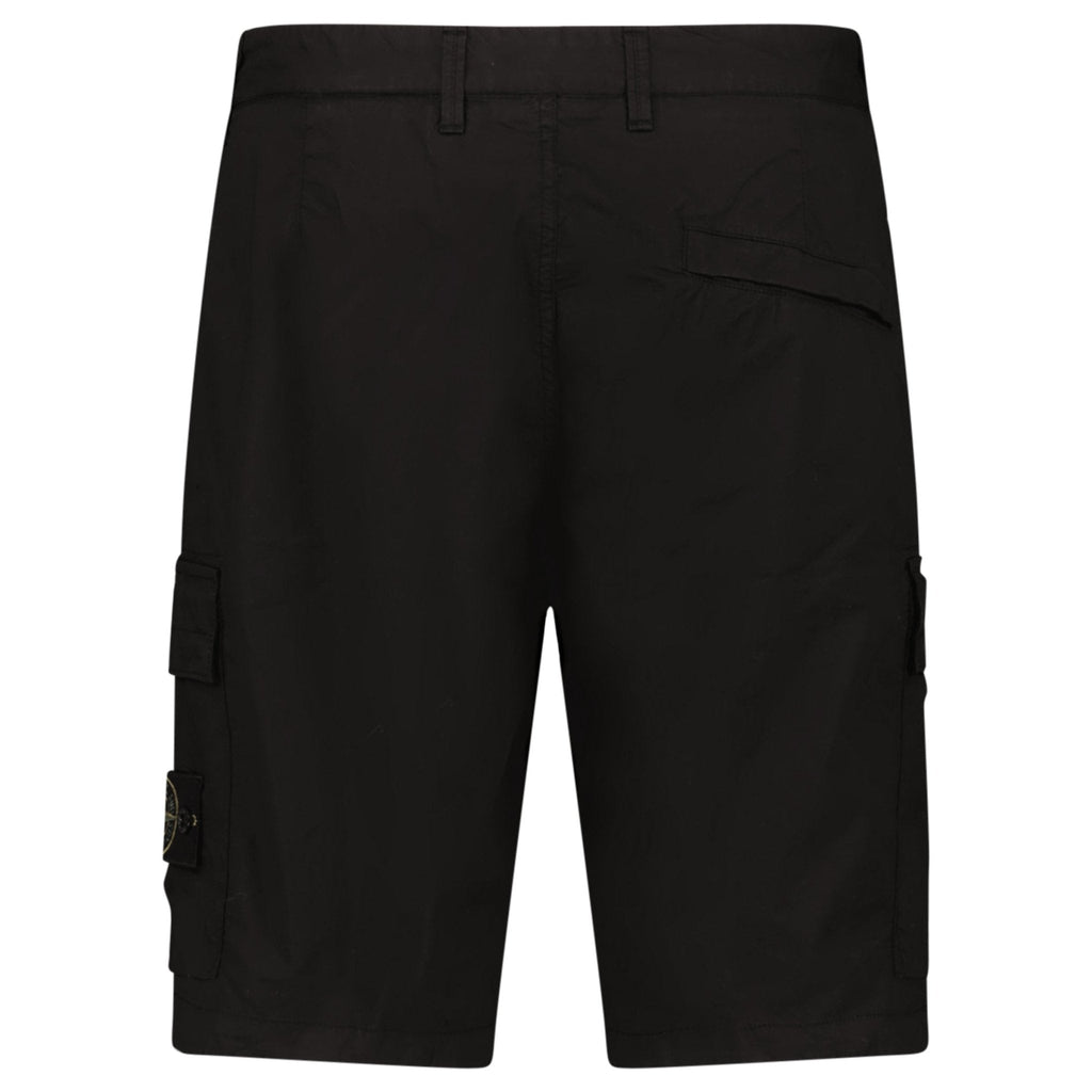 Stone Island Stretch Cotton Tela 'Paracadute' Cargo Bermuda Shorts in Black