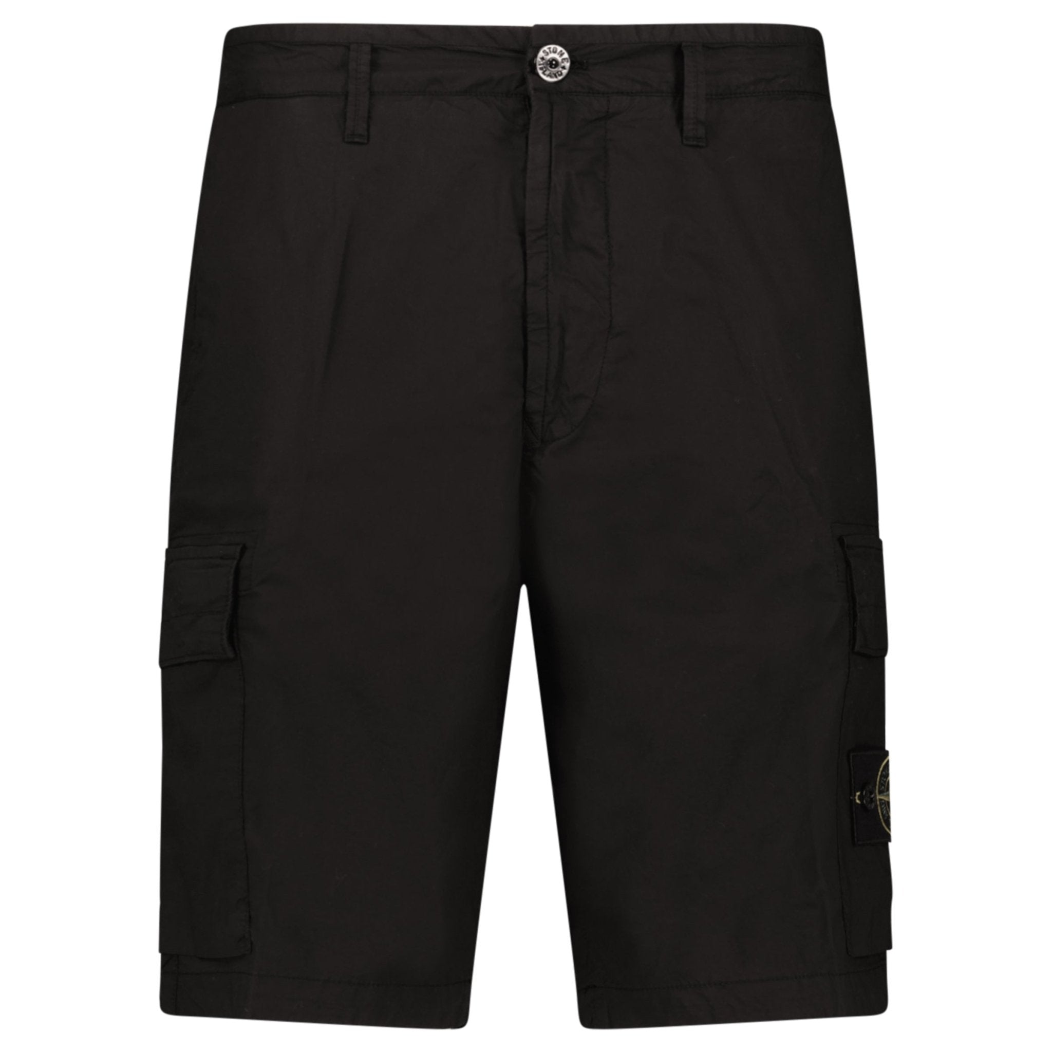 Stone Island Stretch Cotton Tela 'Paracadute' Cargo Bermuda Shorts in Black