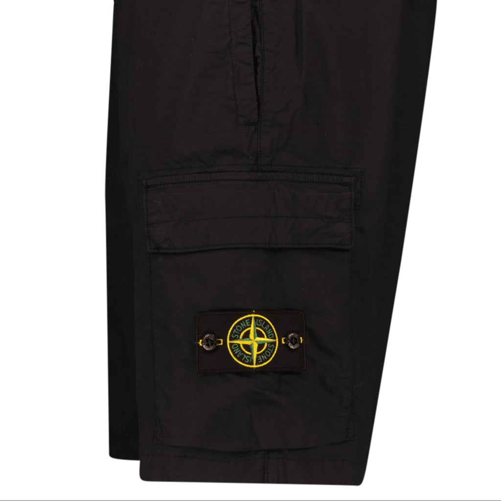 Stone Island Stretch Cotton Tela 'Paracadute' Cargo Bermuda Shorts in Black