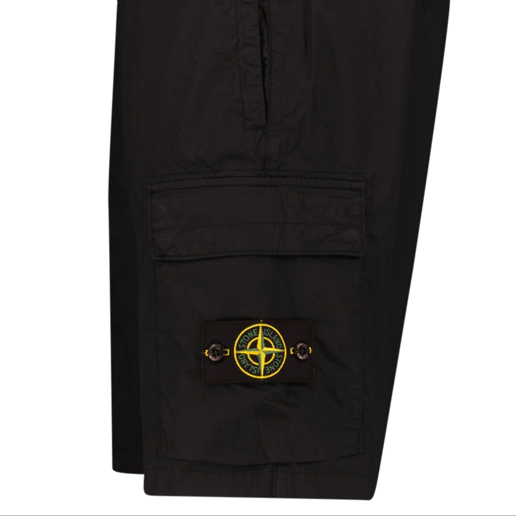 Stone Island Stretch Cotton Tela 'Paracadute' Cargo Bermuda Shorts in Black
