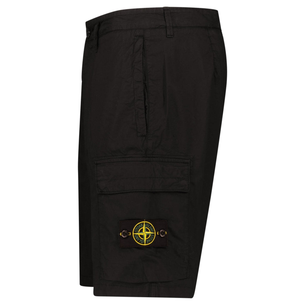 Stone Island Stretch Cotton Tela 'Paracadute' Cargo Bermuda Shorts in Black