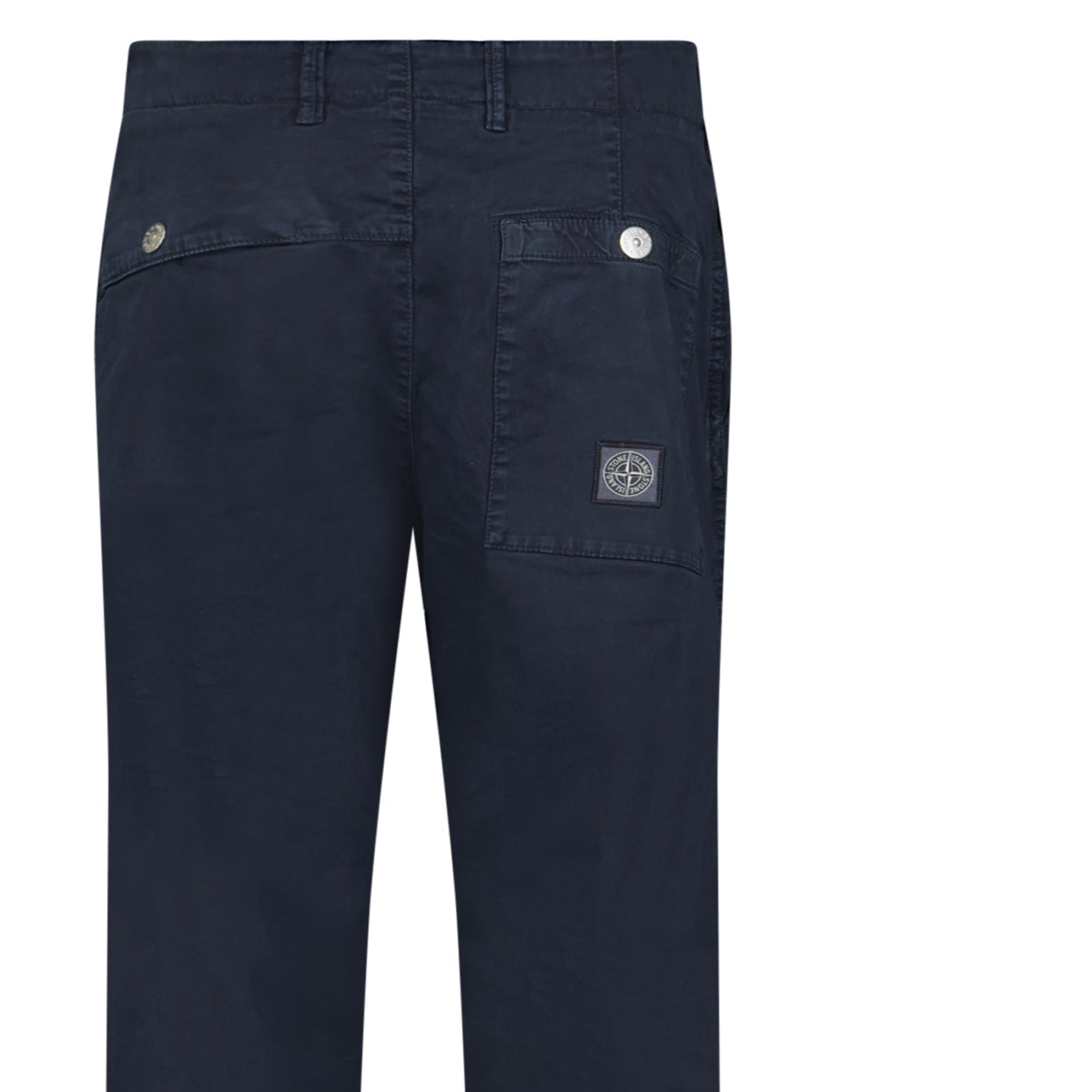 Stone Island Stretch Organic Broken Twill 'OLD' Effect Chino Trousers in Navy